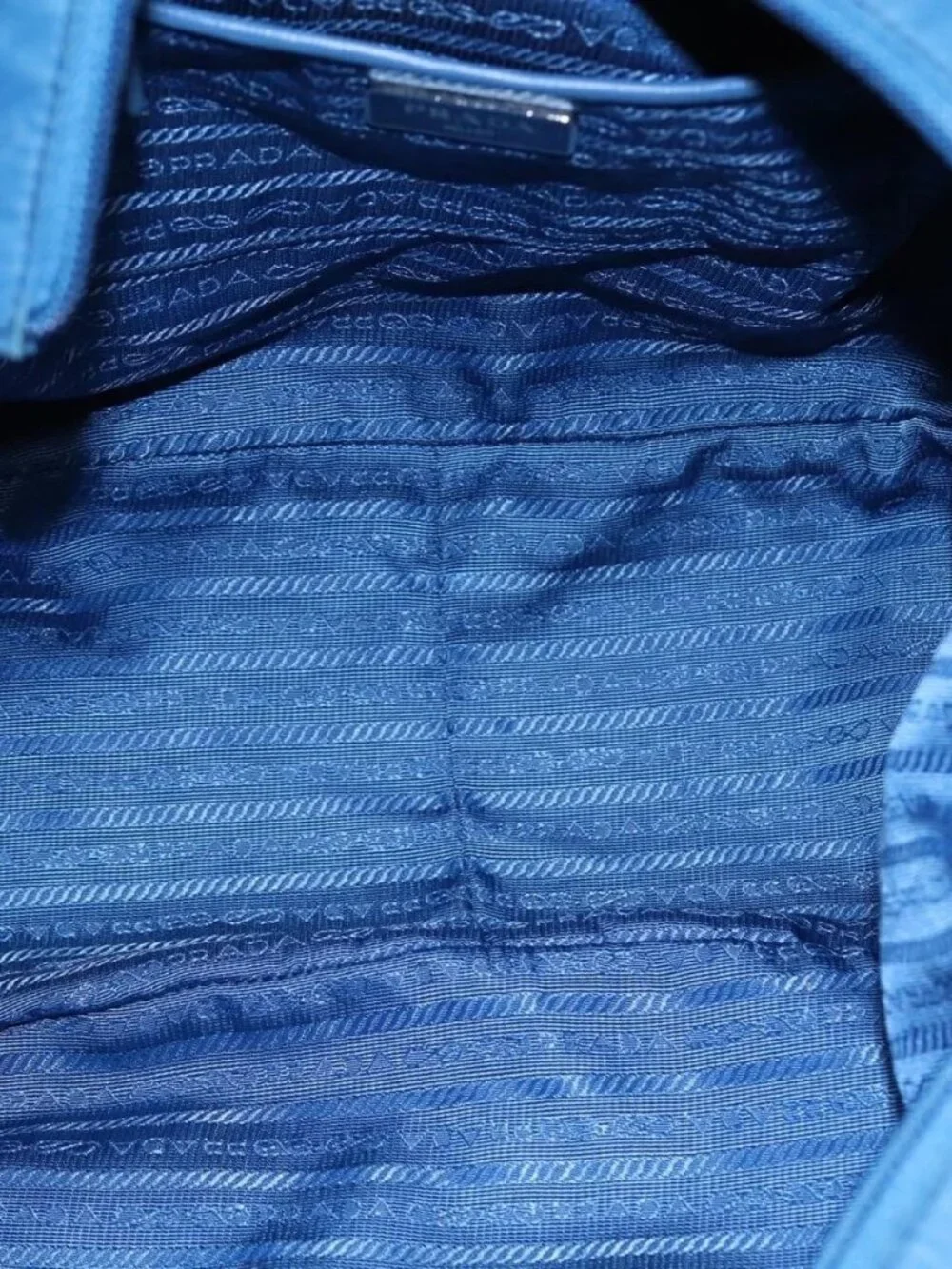 PRADA Shoulder Bag Nylon 2way Blue Silver - Picture 10 of 16